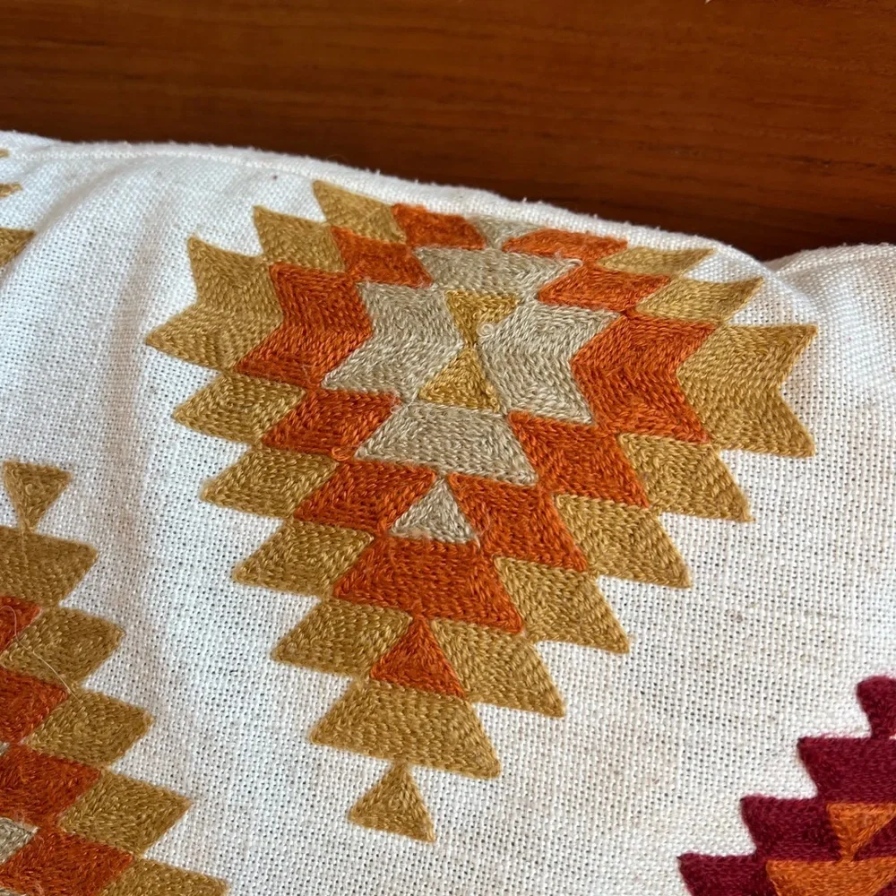 Southwestern Tribal Lumbar Pillow Boho Farmhouse Geometric Accent Cushion Décor